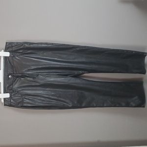 ASOS Designs Black Faux Leather Straight Leg Pants, Women's Size 12 US/16 UK